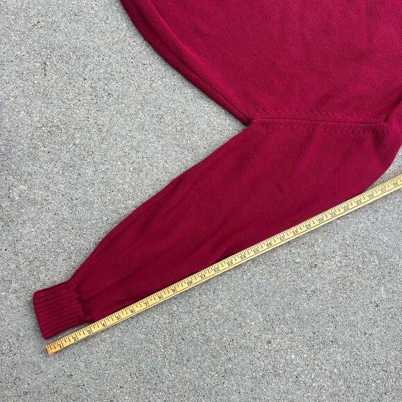 Vintage 90s Lands' End Maroon Red Knit Crewneck Sweater Mens XL TALL - Picture 8 of 8
